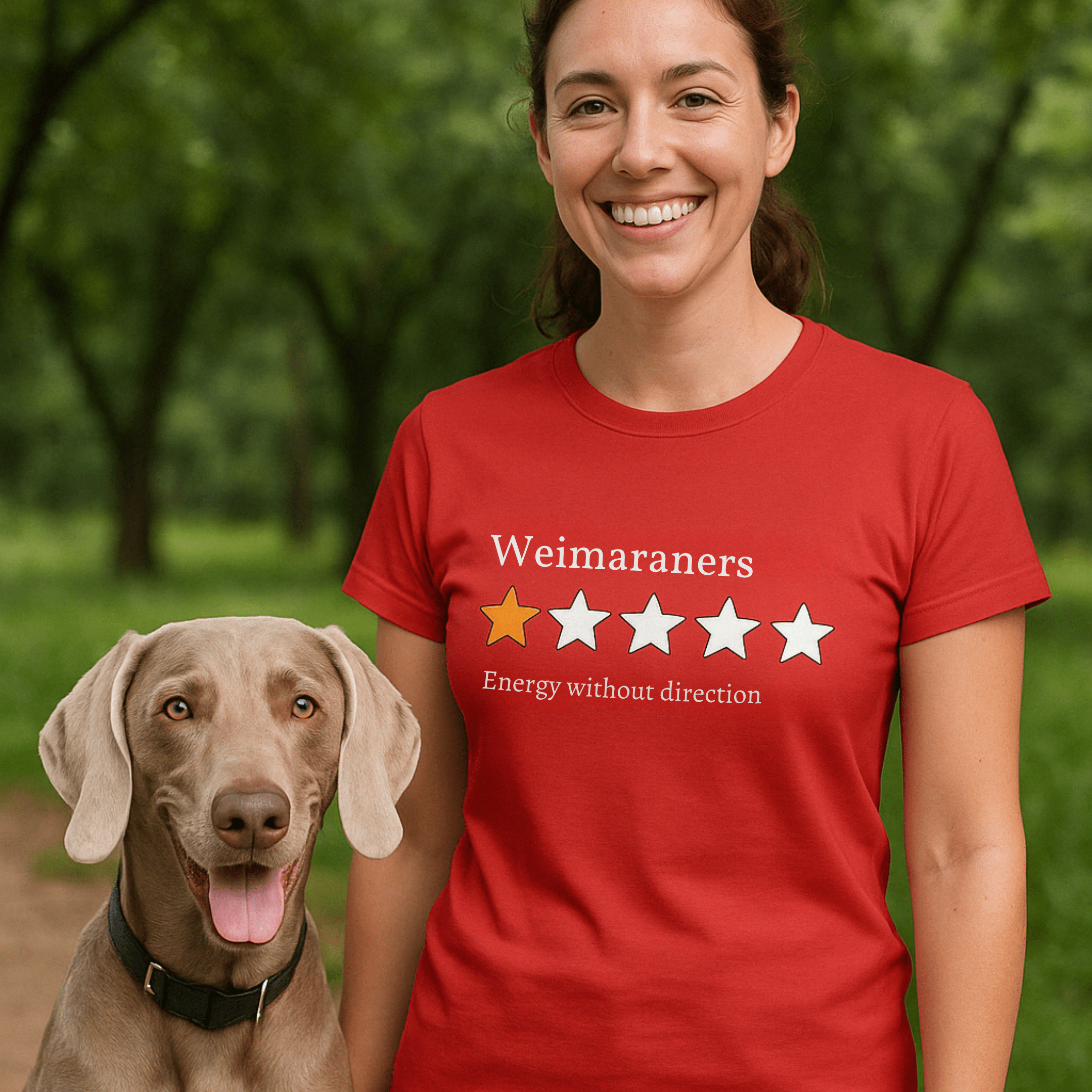 T-Shirt Weimaraner One Star Review Premium Unisex T-Shirt ReallyintoDogs