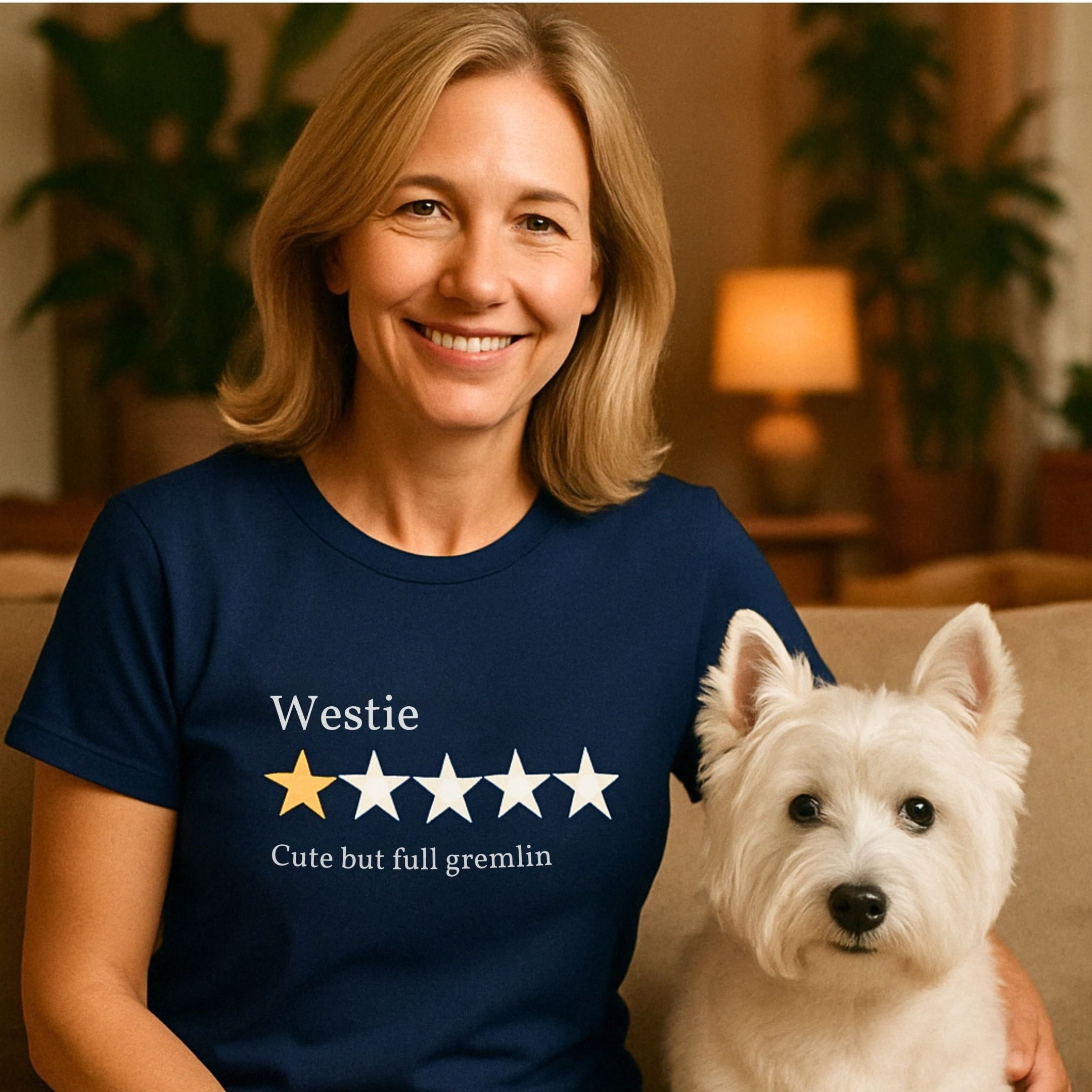 T-Shirt Westie One Star Review Premium Unisex T-Shirt ReallyintoDogs