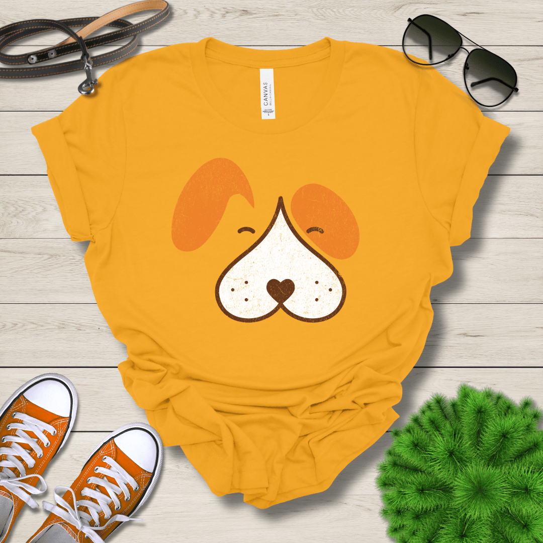 T-Shirt Gold / S Wet Nose Puppy Face Premium Unisex Tee - Fun Casual Wear for Dog Lovers --reallyintothat