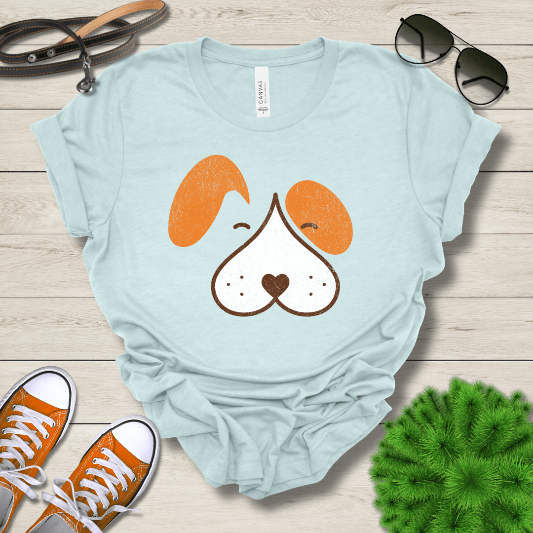 T-Shirt Heather Ice Blue / S Wet Nose Puppy Face Premium Unisex Tee - Fun Casual Wear for Dog Lovers --reallyintothat