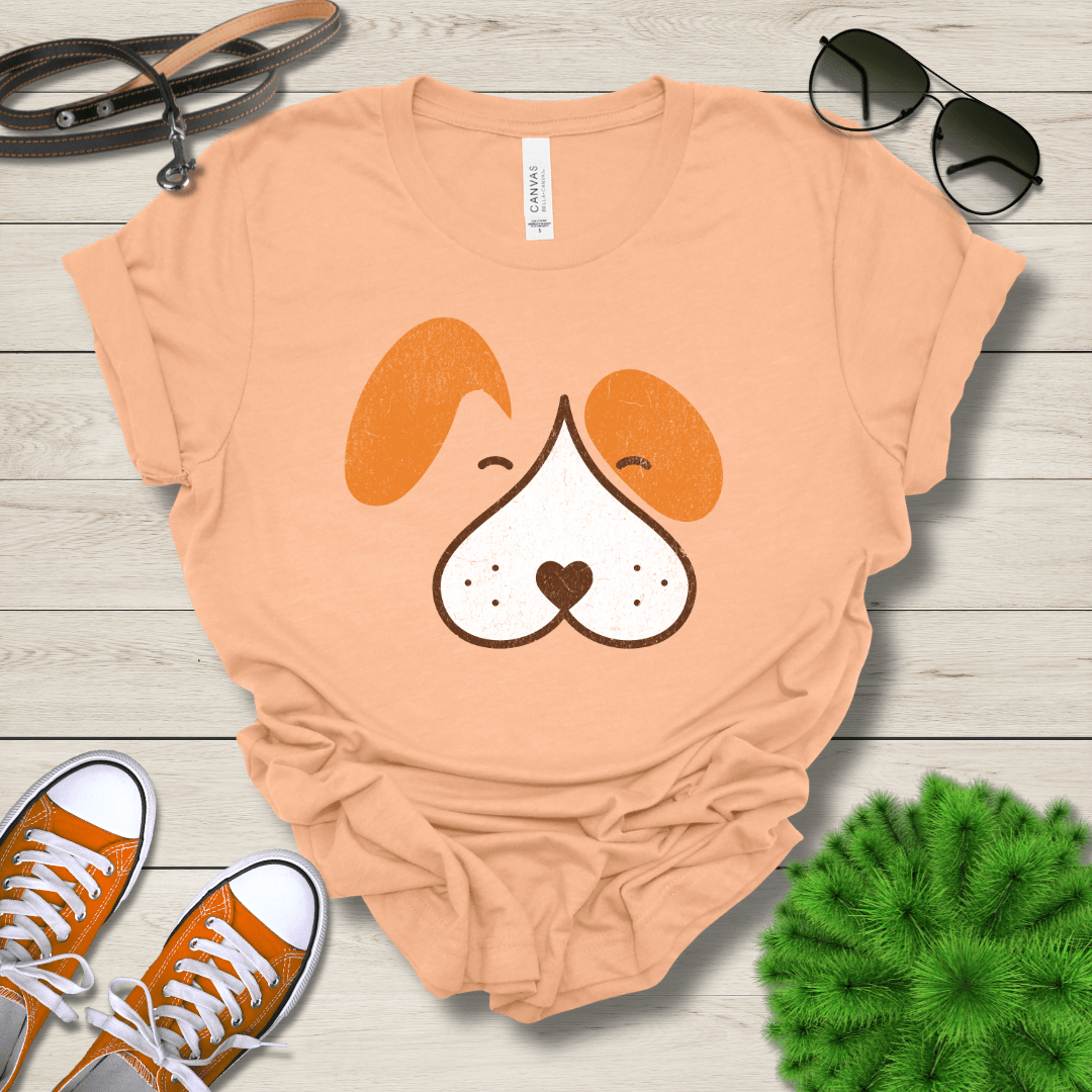 T-Shirt Heather Peach / S Wet Nose Puppy Face Premium Unisex Tee - Fun Casual Wear for Dog Lovers --reallyintothat