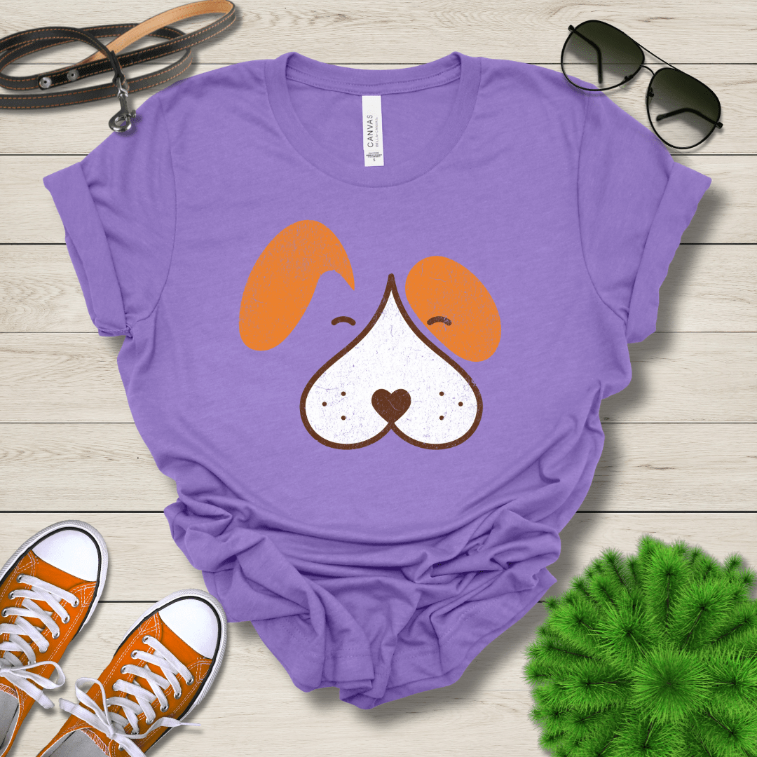 T-Shirt Heather Team Purple / S Wet Nose Puppy Face Premium Unisex Tee - Fun Casual Wear for Dog Lovers --reallyintothat