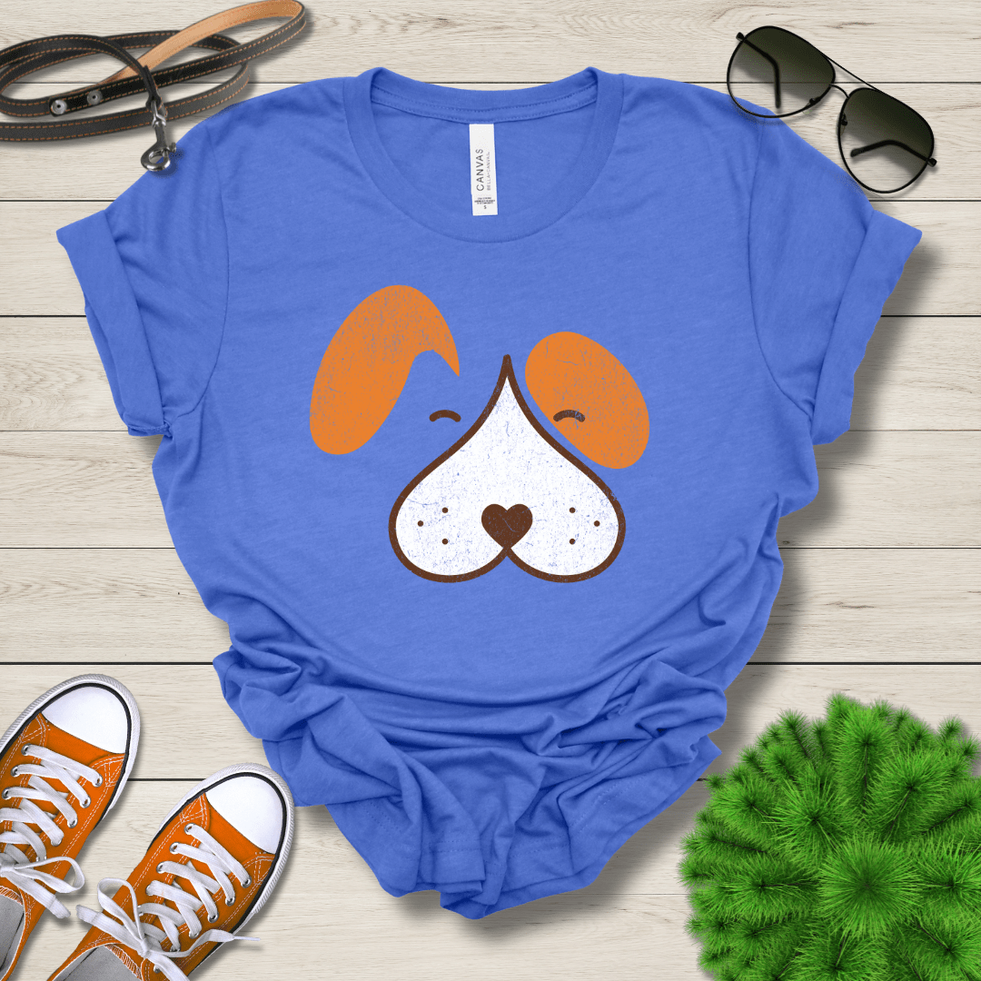 T-Shirt Heather True Royal / S Wet Nose Puppy Face Premium Unisex Tee - Fun Casual Wear for Dog Lovers --reallyintothat