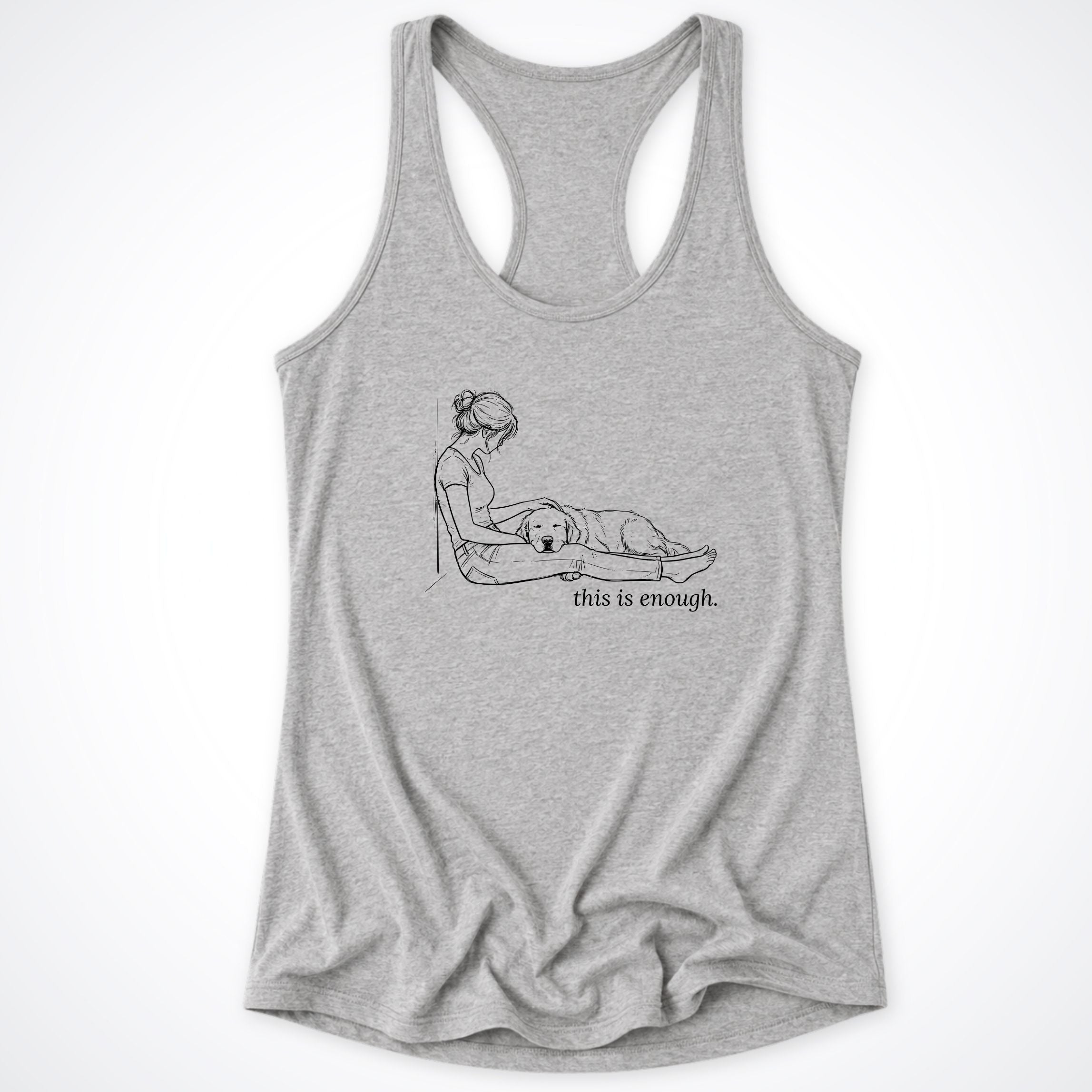 This is Enough Woman & Dog Racerback Tank Top