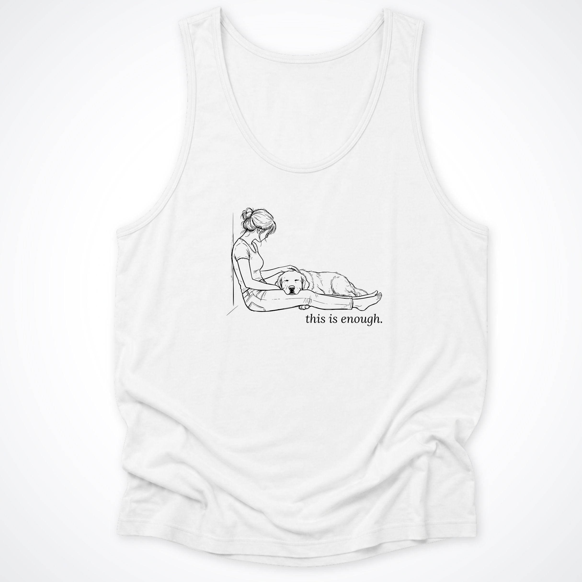 This is Enough Woman & Dog Unisex Jersey Tank Top