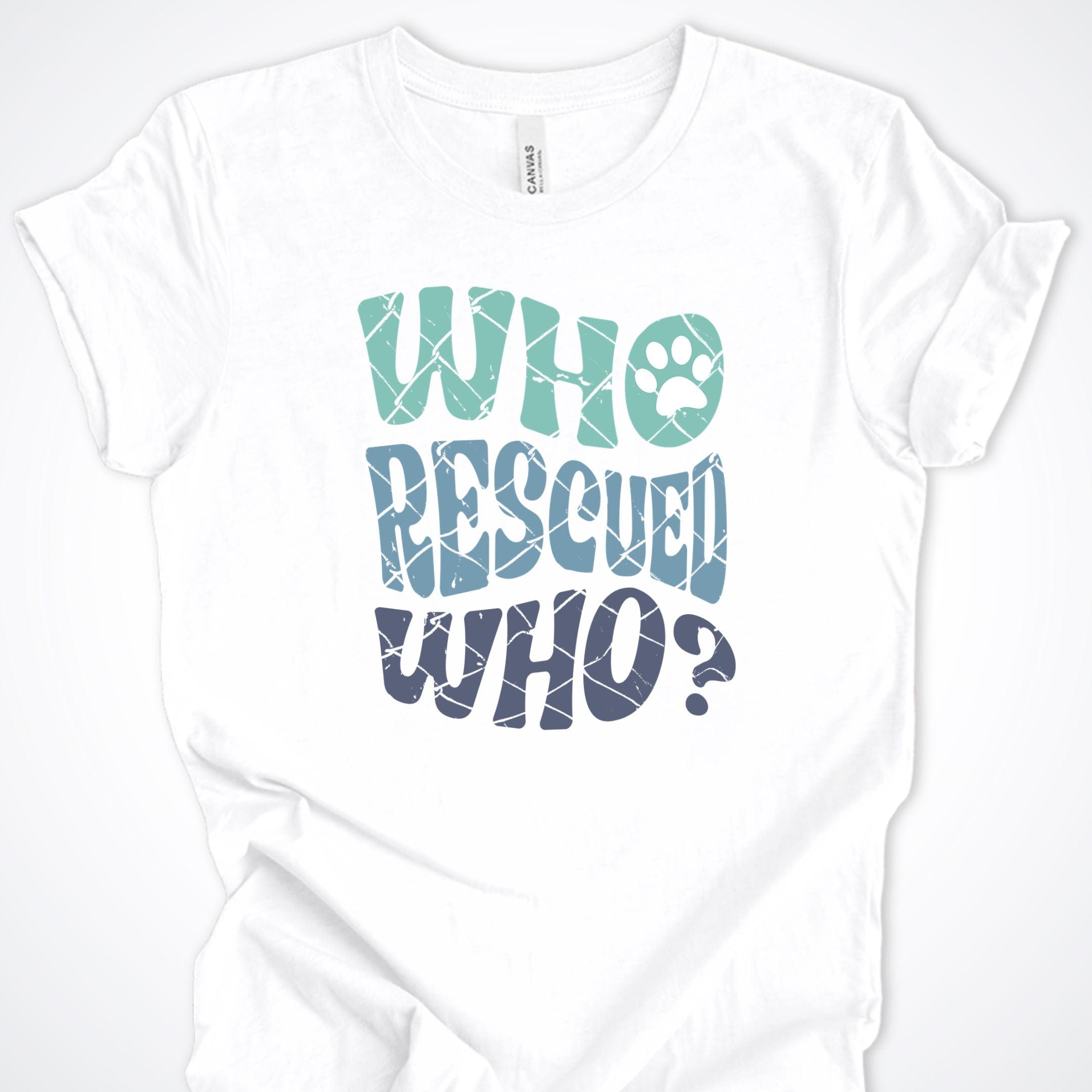 T-Shirt White / S Who Rescued Who Behind the Fence Design Premium Unisex T-Shirt ReallyintoDogs