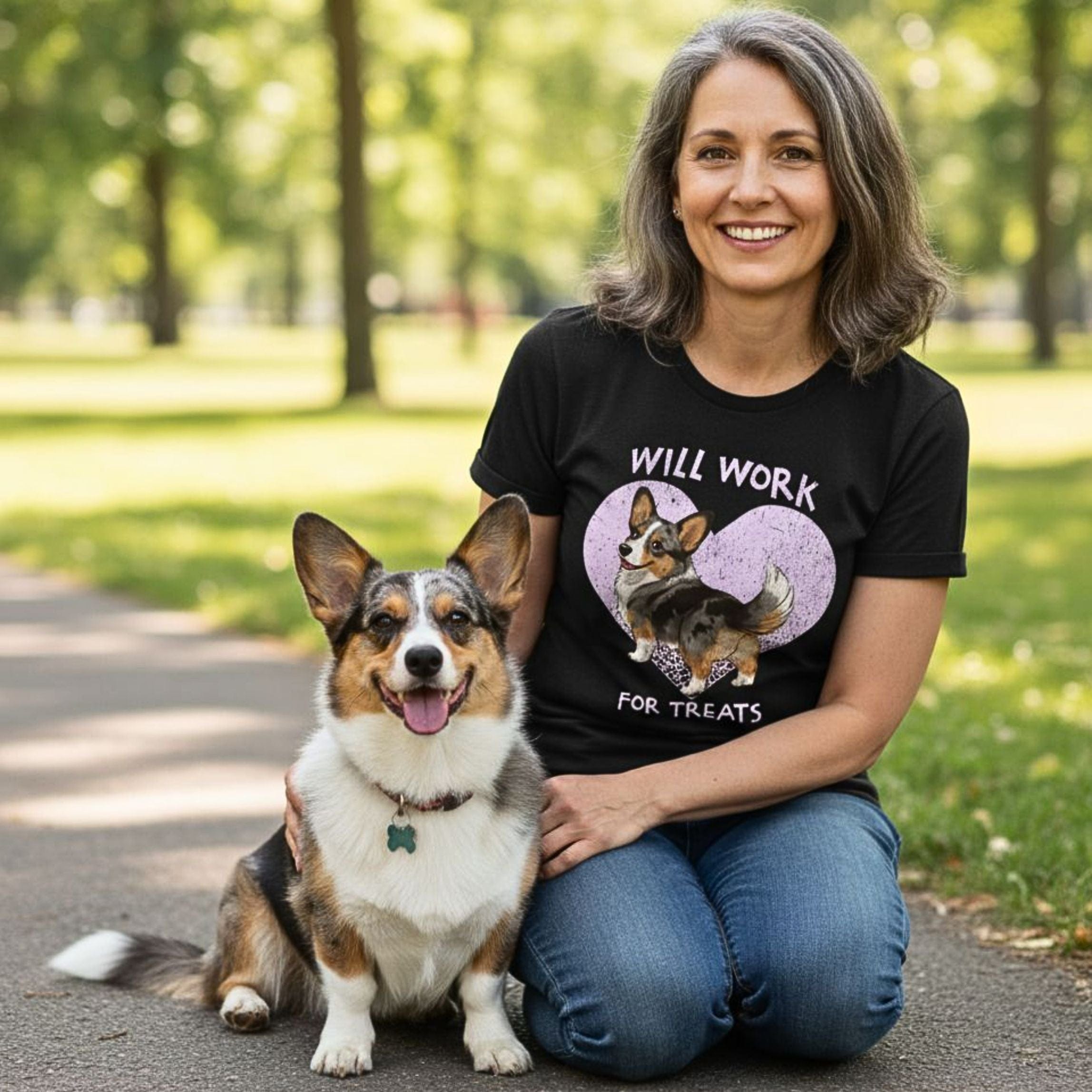 T-Shirt Will Work For Treats Cardigan Corgi T-Shirt ReallyintoDogs
