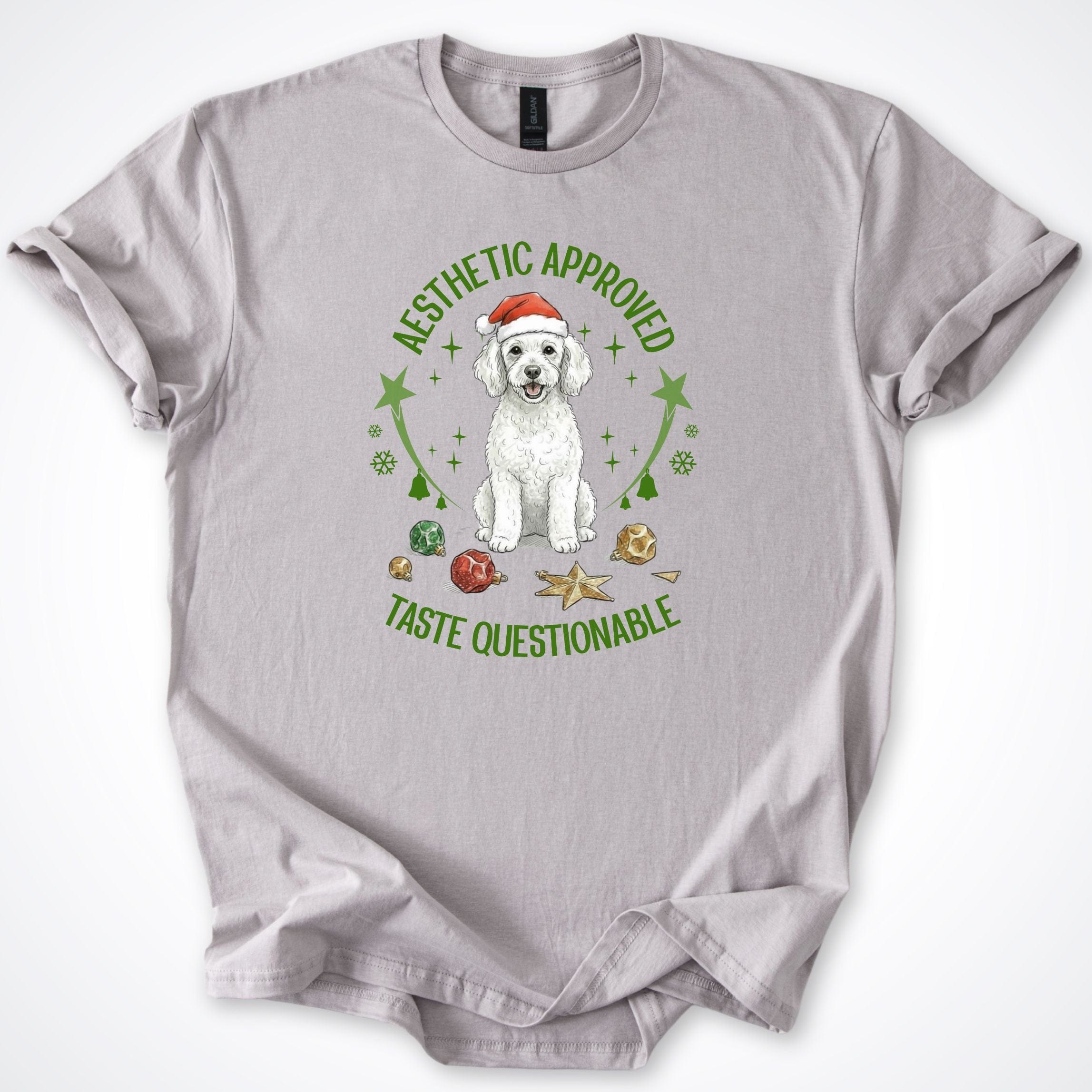 T-Shirt Ice Grey / S Xmas Aesthetic Approved Poodle Christmas T-Shirt ReallyintoDogs