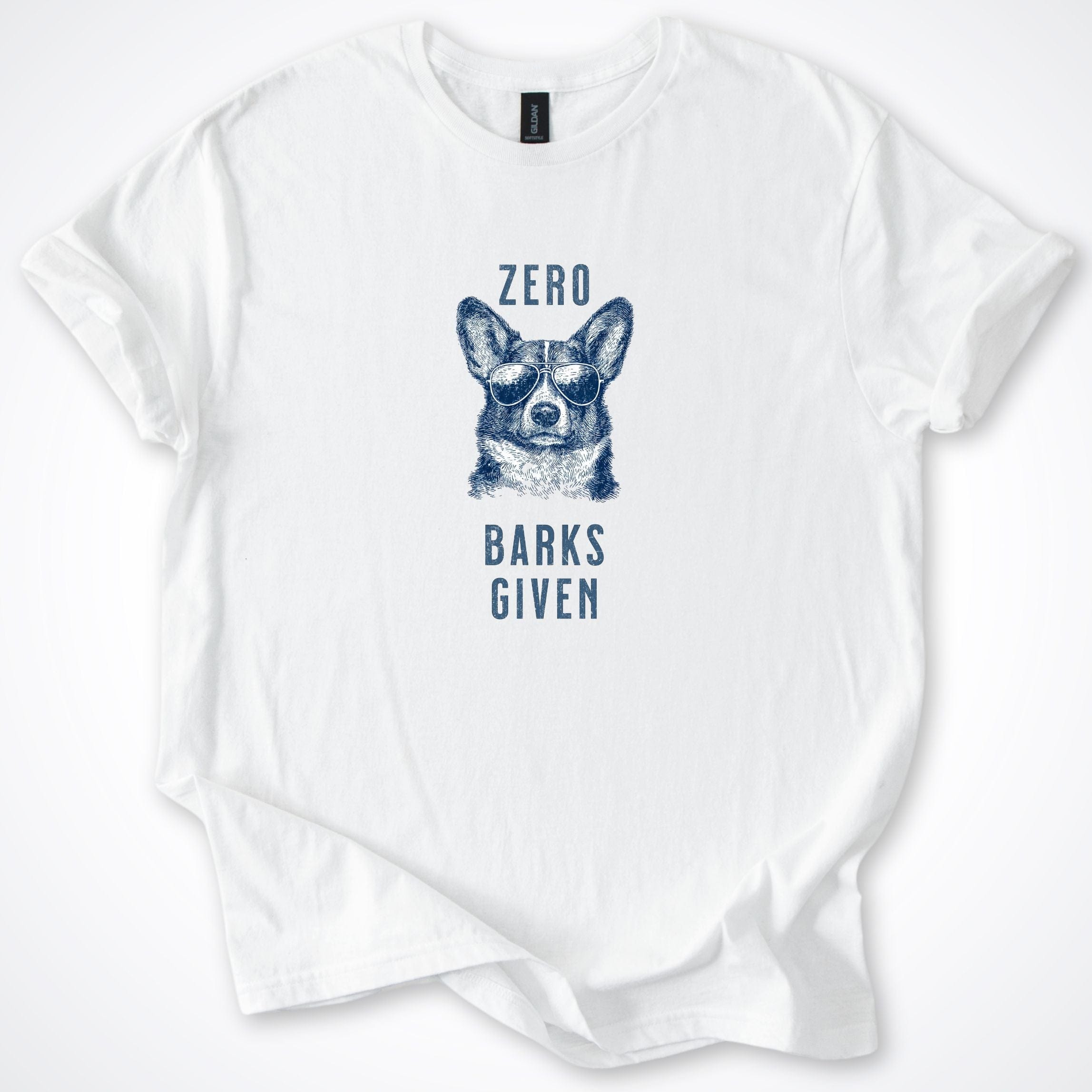 T-Shirt White / S Zero Barks Given Corgi T-Shirt ReallyintoDogs